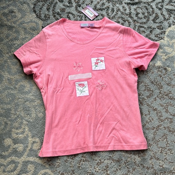 Vintage Premier International Two Piece Embroidered T-shirt Floral Shorts Set XL - Picture 2 of 9